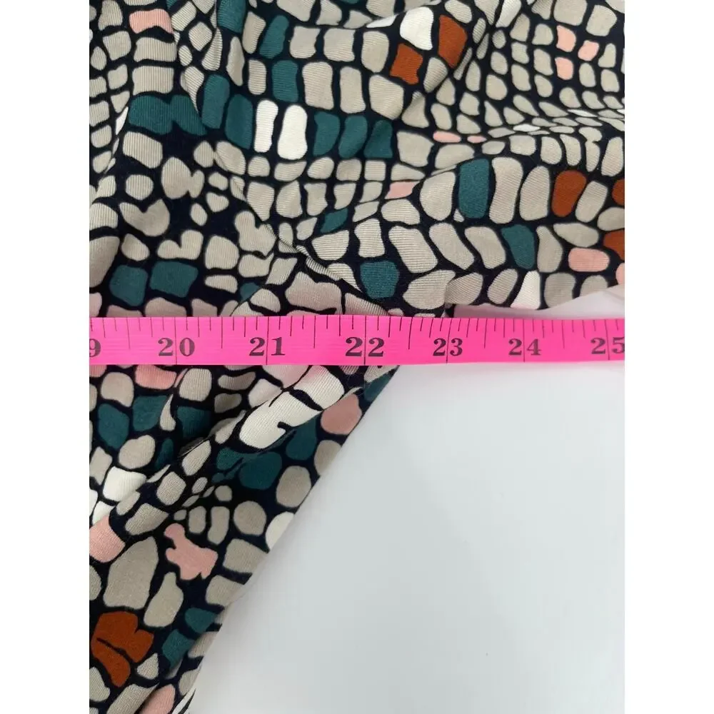 LOGO Lori Goldstein Womens Multicolor Mosaic Leticia Duster Size 1X Artsy Beachy